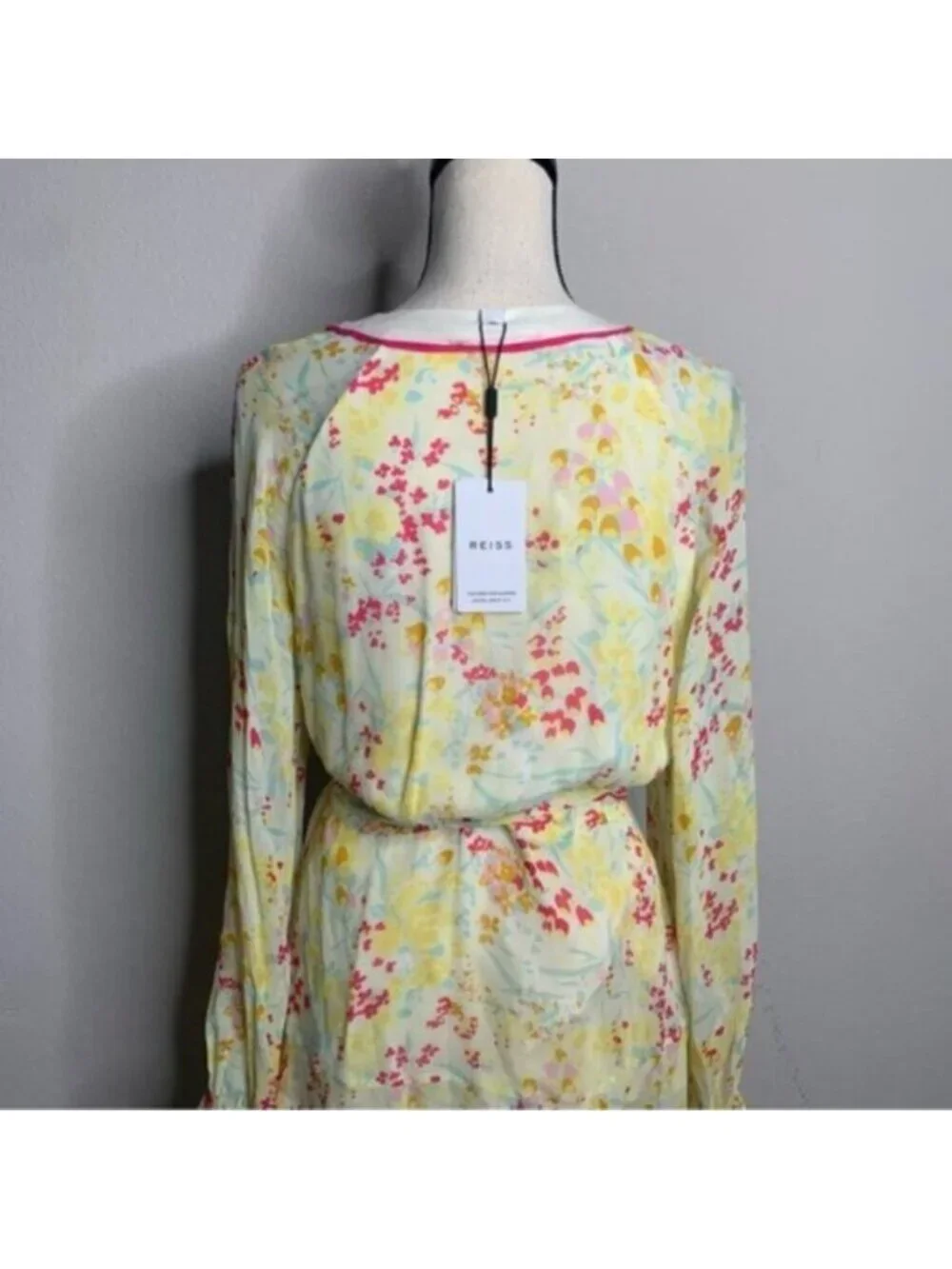 NWT Reiss Molly Floral Puff Long Sleeve Mini Dress - Picture 11 of 14